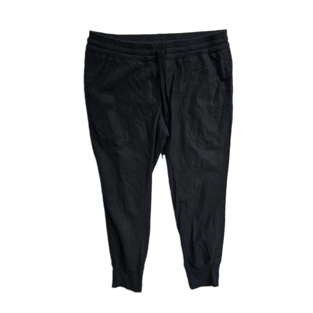 Cabi 3570 Busy Joggers Black Lyocell Cotton Blend Drawstring Pants L